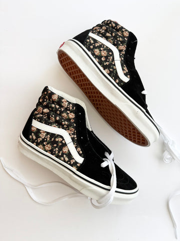NEW Vans Sk-8 Hi Floral Lace Up Shoes • 6 women's / 36 EU