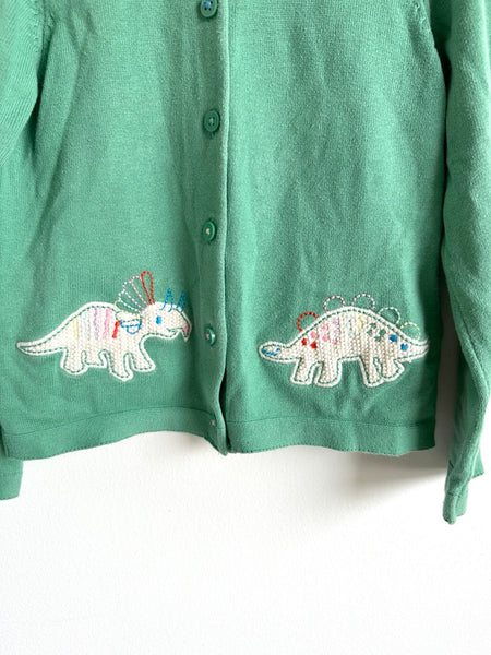 M&S Green Cotton Embroidered Dino Cardigan • 5-7 years