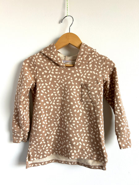 Jax and Lennon Brown and White Dotted Hoodie • 6-7 years