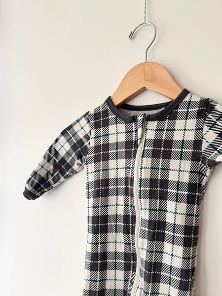 Petit Lem Grey and Green Plaid Sleeper • 6-12 months *