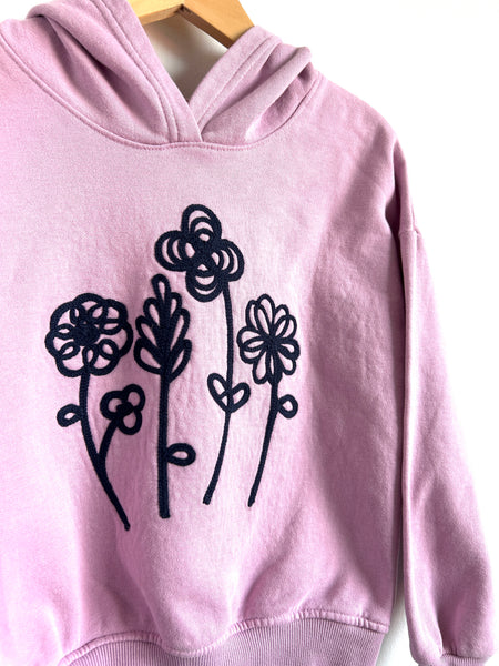 George Purple Hoodie with Flowers • 7-8 years (medium)