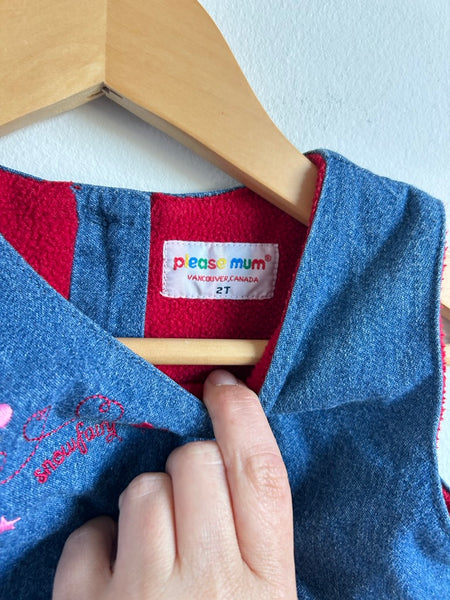 Vintage Please Mum Snowfairy Lined Denim Dress • 2 years