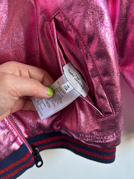 Marc Jacobs Reversible Fuzzy Yellow/Metallic Bomber Jacket • 8-11 years