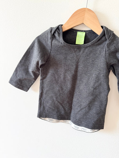 PK Beans Grey Long Sleeve Cotton Top • 12-18 months