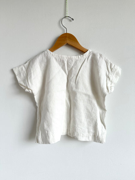 Rain People White Linen Tee • 2-3 years