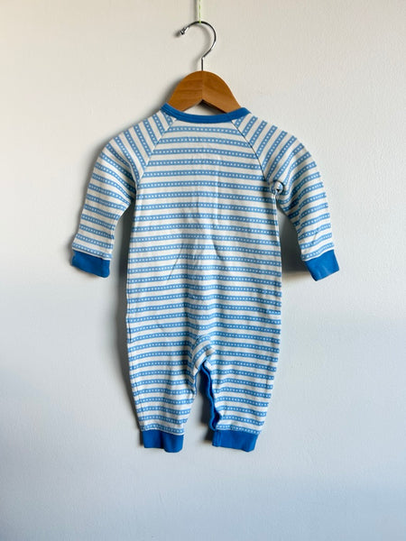 Reflex Blue and White Merino Blend Romper • 9-18 months (74cm)