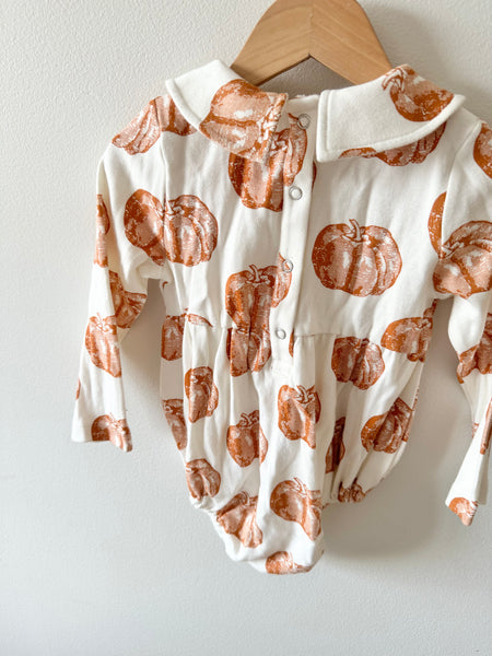 Kate Quinn Pumpkin Bubble Romper • 2 years