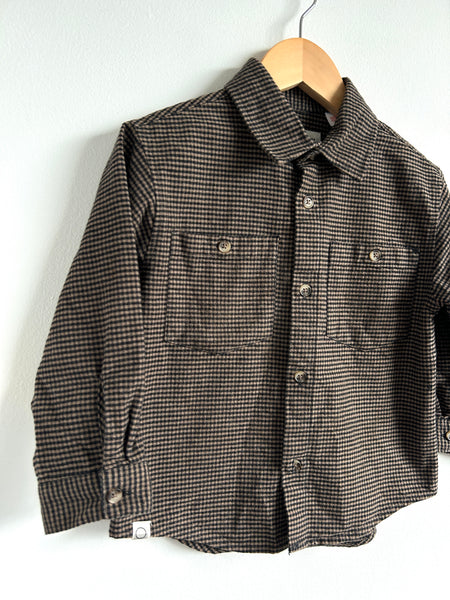 Zara Cotton Brown Tiny Gingham Shacket • 4 years