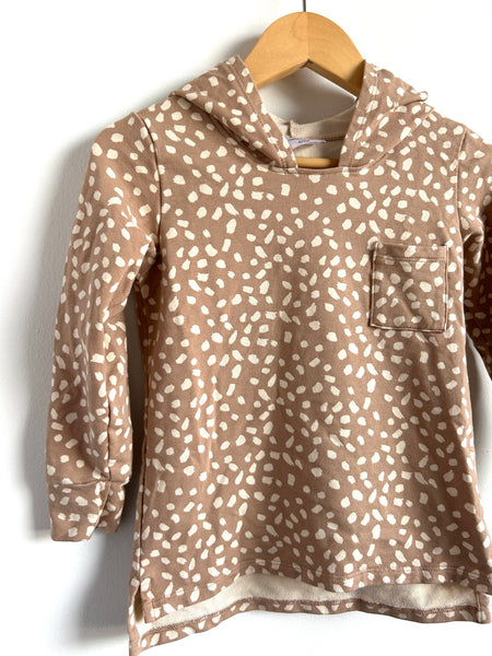 Jax and Lennon Brown and White Dotted Hoodie • 6-7 years