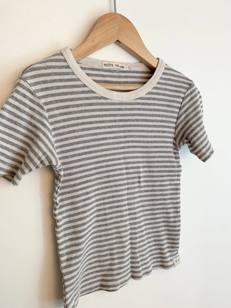 Petits Vilains Ribbed Grey T-Shirt • 6-7 years