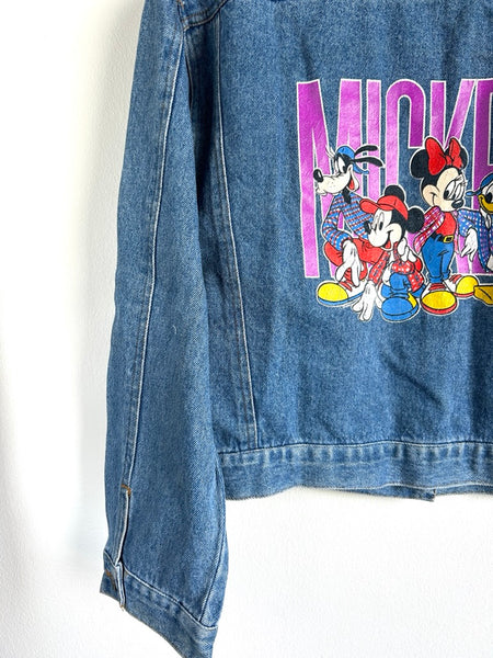 Vintage Multiprint Mickey Denim Jacket • 9-12 years