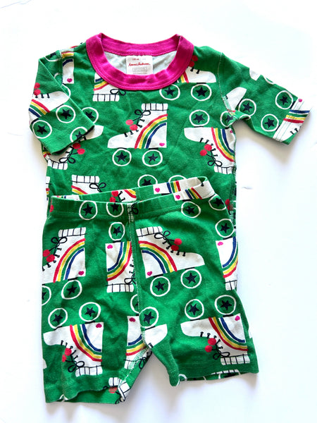 Hanna Andersson 2pc Rollerskate Shorty Pyjamas • 5-6 years