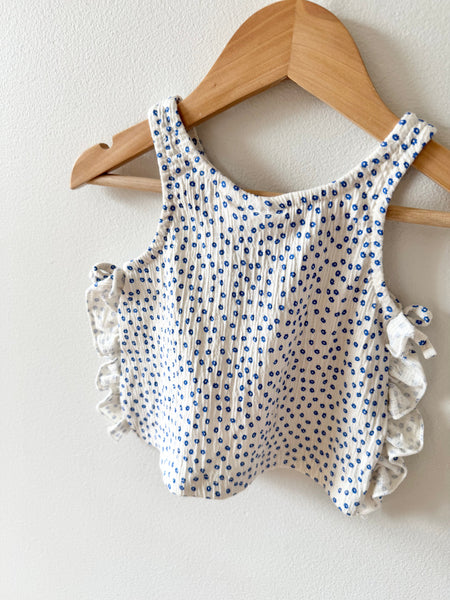 NEW Zara Floral Tank with Ruffle Sides • 6-12 months
