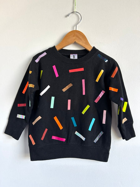 Okayok Multi Coloured Confetti Black Crewneck • 2 years