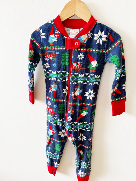 Hanna Andersson Holiday Gnome Zipper Sleeper • 2 years