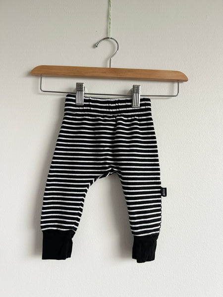Whistle and Flute Striped Black and White Joggers • 6-12 months