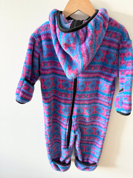 Vintage Muk Luks Purple Fuzzy Fleece Hooded Bunting • 6-18 months
