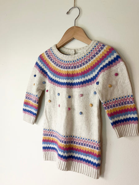 Jojo Maman Bebe Cashmere Blend Sweater Dress • 12-18 months