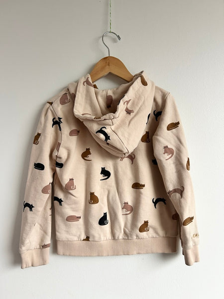 Liewood Cream Cat Zip Up Hoodie • 6-8 years