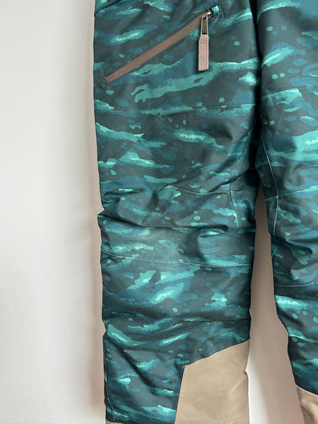 Patagonia Dark Green Powder Town Patterned Snowpants • 5-6 years (xs)