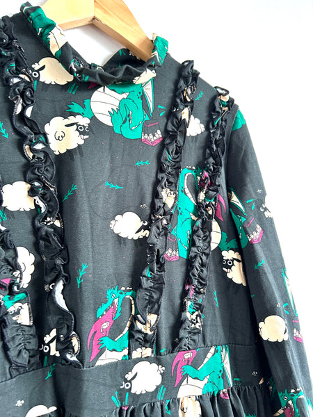 NEW Raspberry Republic Dragon Long Sleeve Dress • 9-12 years