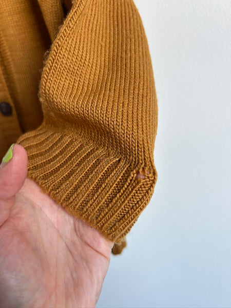 Nooks Merino Wool Yellow-y Brown Cardigan • 6-7 years (approx)