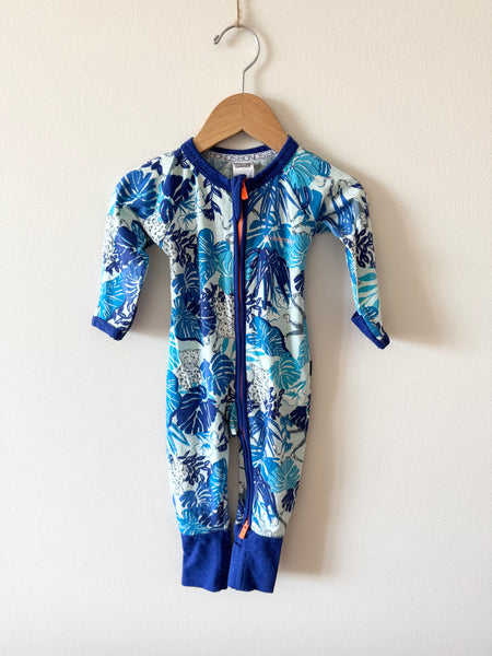 Bonds Blue Leopard and Fern Wondersuit • 3-6 months