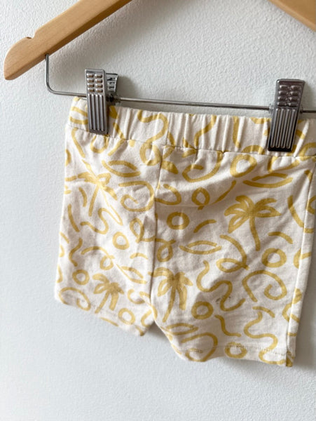 Zara Yellow and Cream Patterned Shorts • 3-12 months