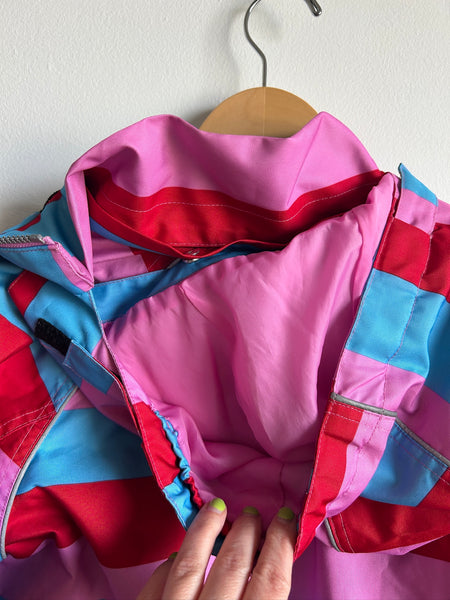 Villvervalla Pink, Blue, Red Striped Rainjacket • 9-10 years (134cm)