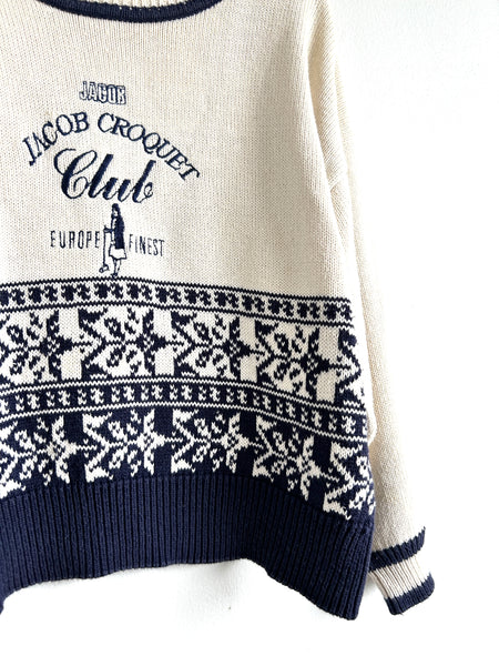 Vintage Jacob Jr Cotton Knit Sweater • 7-9 years