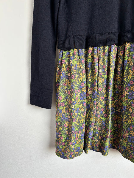 Bonpoint Wool Top Floral Skirt "Tayra" Dress • 7-8 years