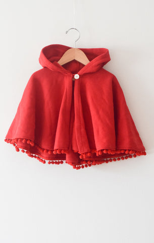 Nooks Hooded Cape with Tassels • 3-4 years