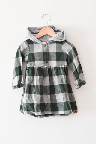 Canadiana Plaid Hooded Dress • 12-18 months