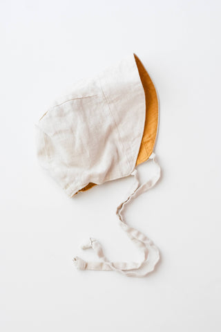 Reversible Linen Bonnet • 0-3 months