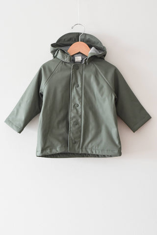 H&M Olive Green Rain Jacket • 9-12 months