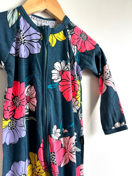 Bonds Navy Floral Wondersuit • 18-24 months