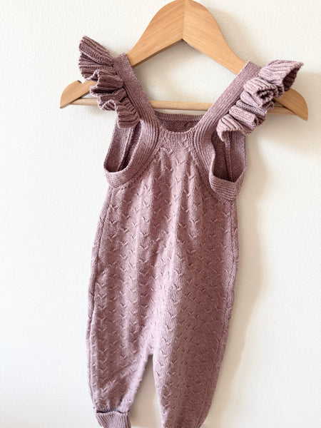 Jamie Kay Knit Purple Overalls • 12-18 months