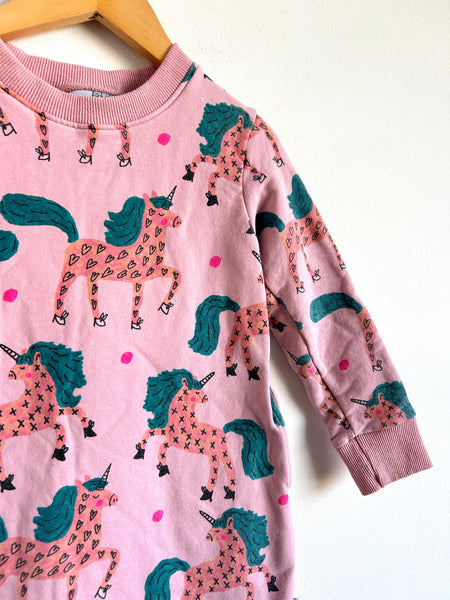 Minti Melbourne Pink Unicorn Sweater Dress • 5-6 years