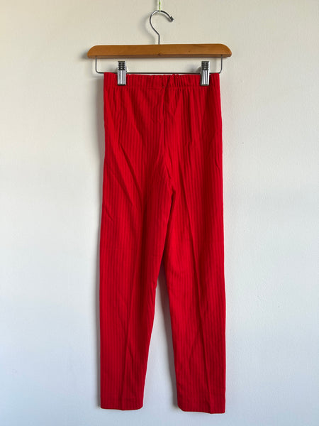 Vintage Milton Red Ribbed Poly/Cotton Leggings • 7 years