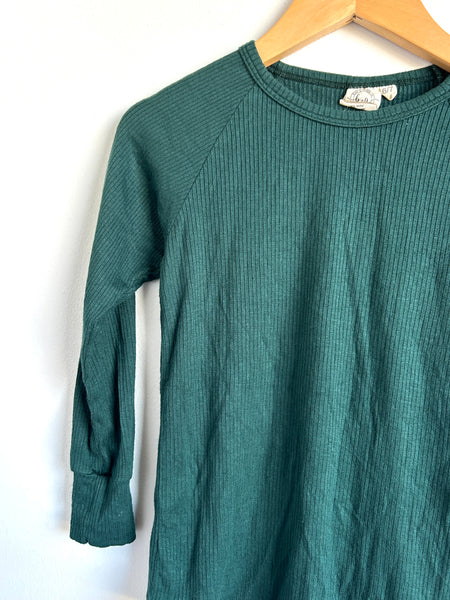 Beau and Arrow Green Ribbed Long Sleeve • 6-7 years