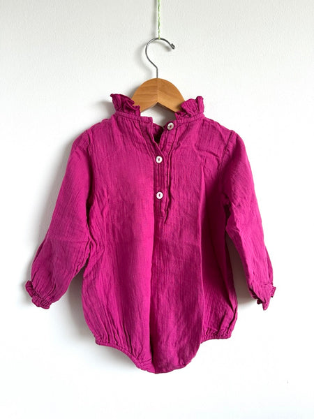 Marlot Pink Cotton Gauze Bubble Romper • 2-3 years