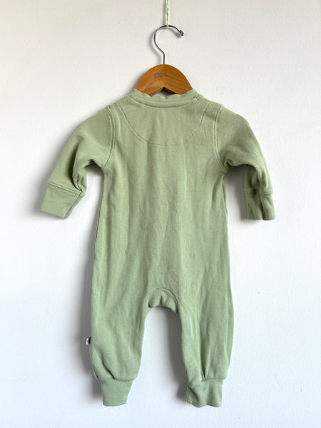 Bebe Green Ribbed Romper • 3-12 months