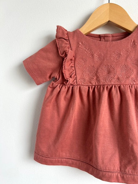 Pink Embroidered Peplum Ruffle Top • 18-24 months