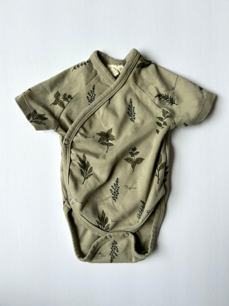 Ziwi Baby Kimono Style Green Bodysuit • 0-3 months