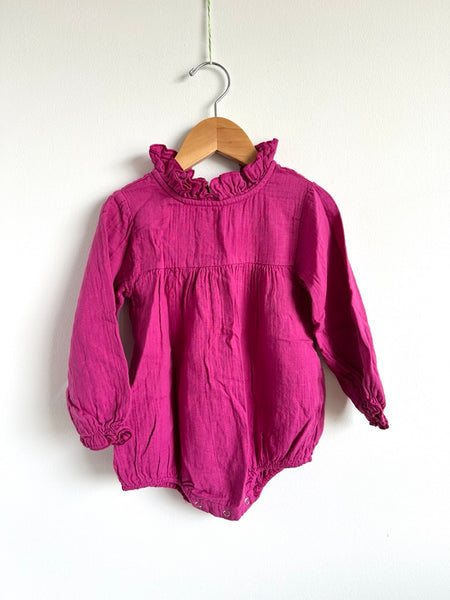 Marlot Pink Cotton Gauze Bubble Romper • 2-3 years