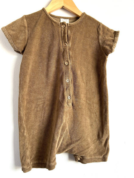 The Simple Folk Brown Terry Shorty Romper • 4-6 years