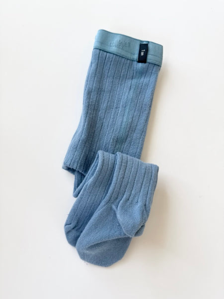 Collegien Blue Ribbed Tights • 1 year