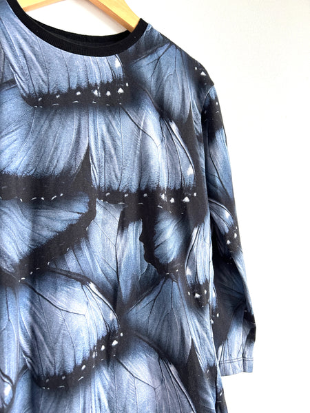 Molo Blue Butterfly Ruffle Dress • 7-10 years