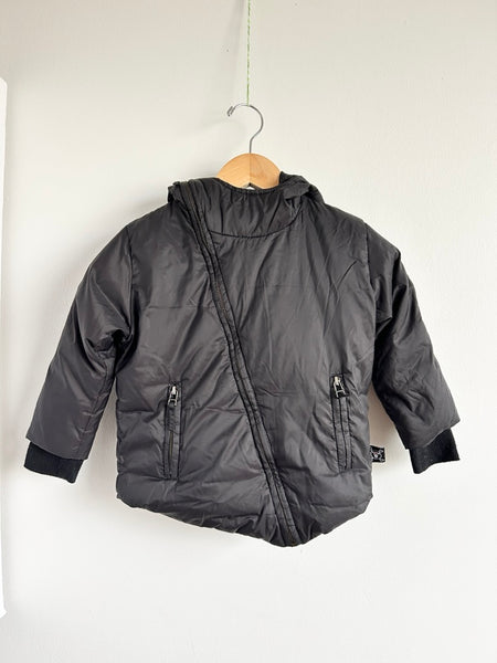 Nununu Black Down Zip Up Puffy Jacket • 3-4 years