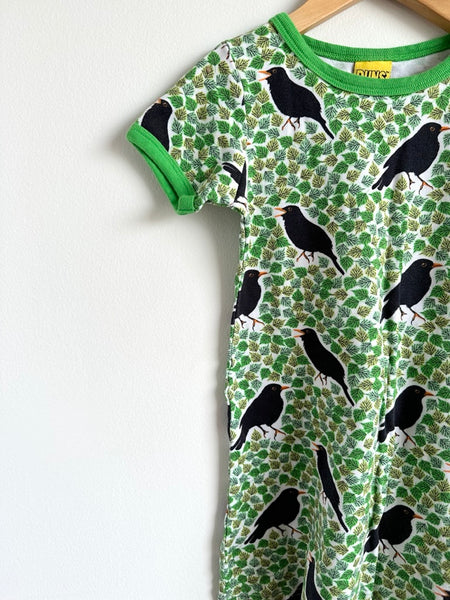 Duns Green and Black Crow T-Shirt Dress • 3-4 years (104cm)